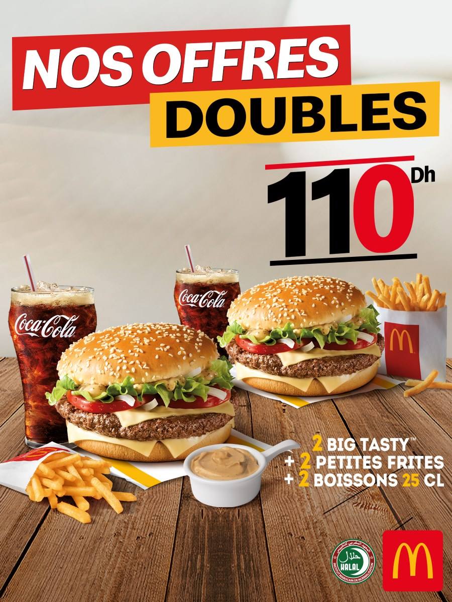 Offre McDonald's Maroc Menu Doublement Tasty
