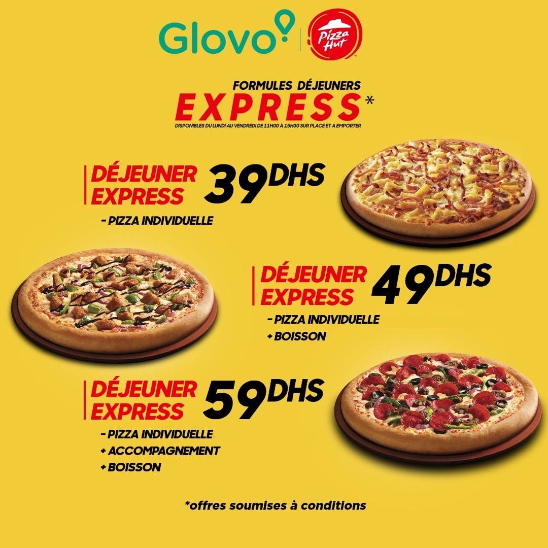 Offre des formules express de Pizza Hut en livraison sur Glovo Maroc !