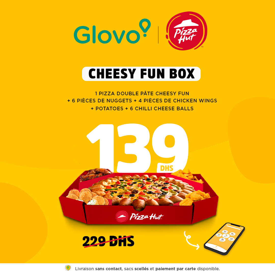 Commandez votre nouvelle boîte Cheesy de Pizza Hut Par Glovo