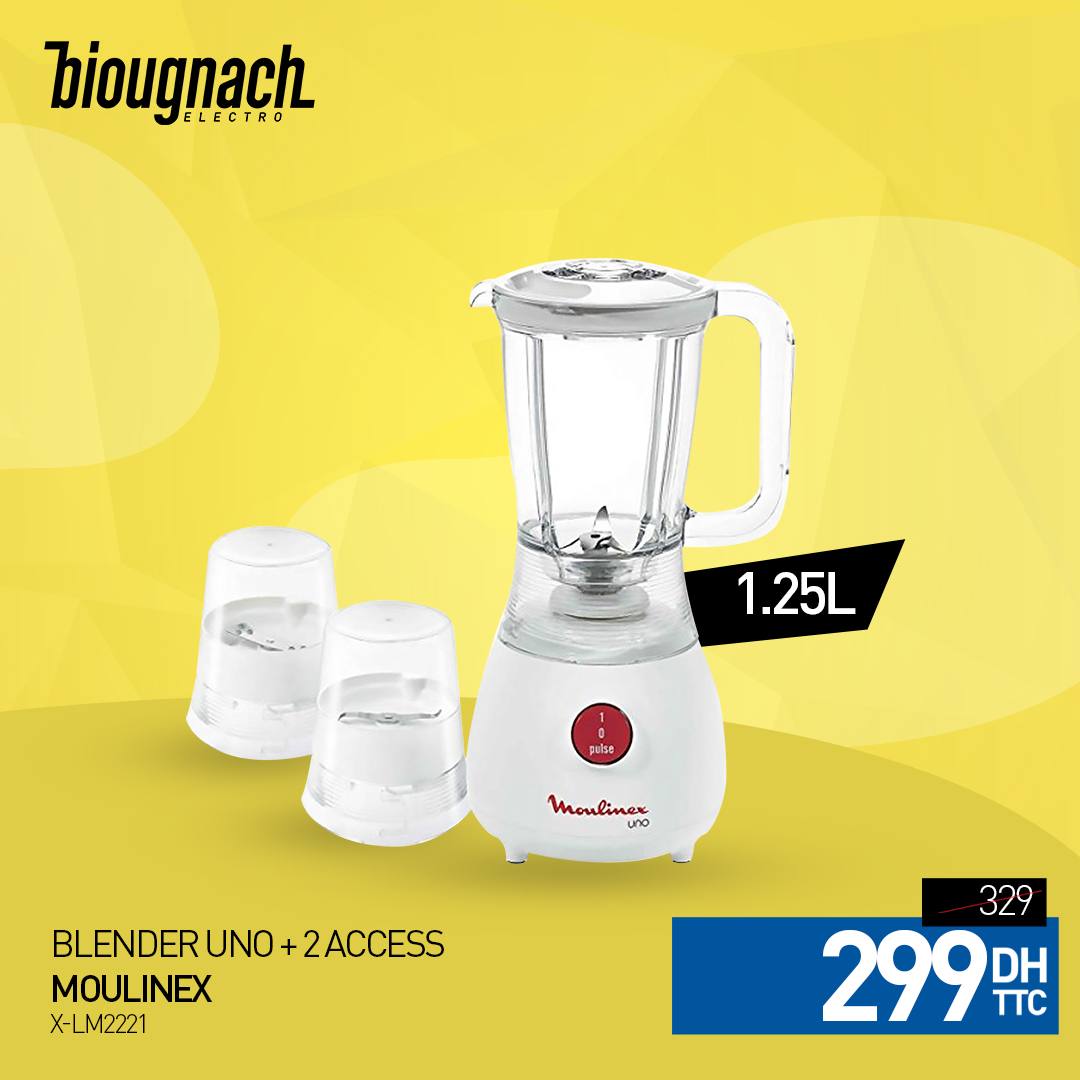 Biougnach Maroc Blender Uno + 2 Acces Moulinex