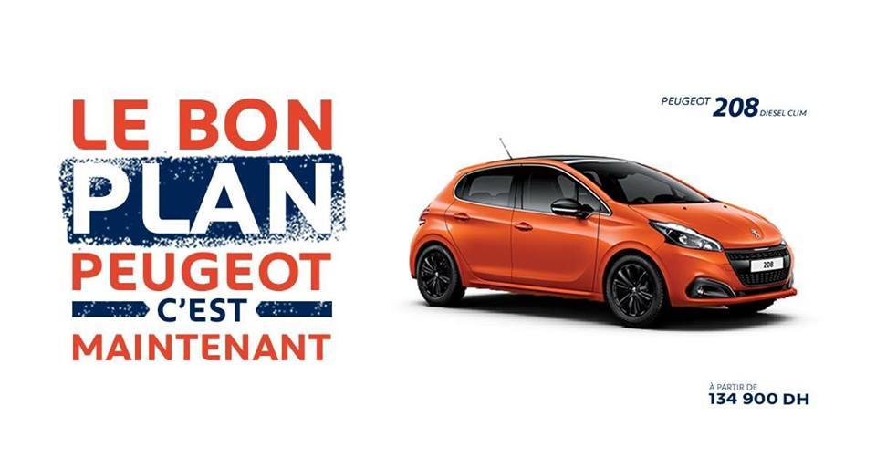 Offre imbattable Chez Peugeot Le 208, est à partir de 134.900 DH !