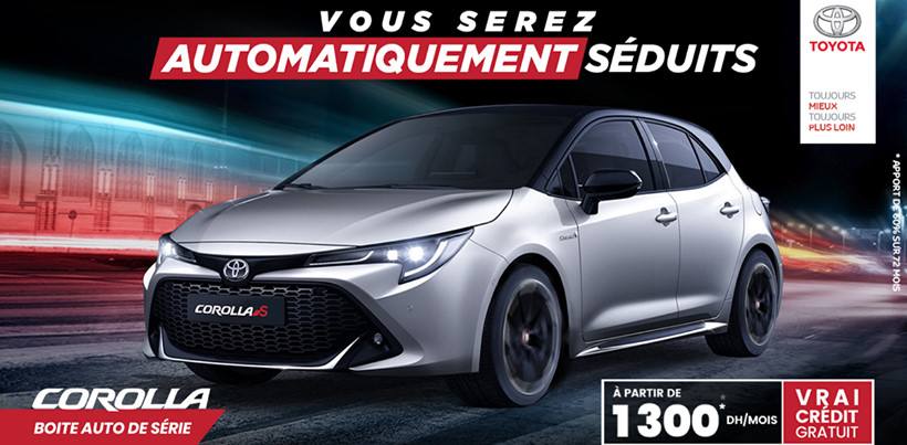 Promos Toyota Maroc Corolla S Automatique à Partir De 1300DH/Mois